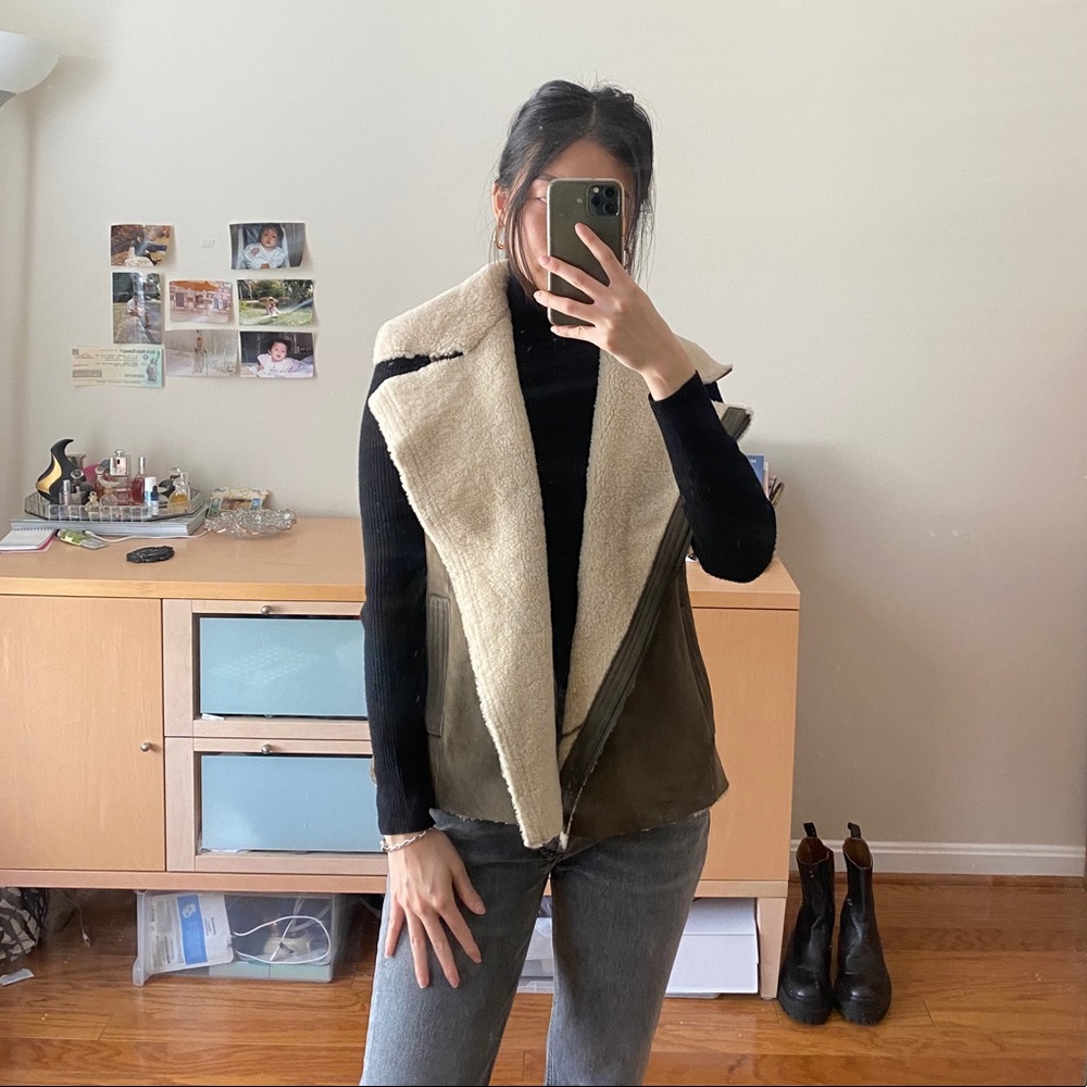 VINCE shearling vest size S